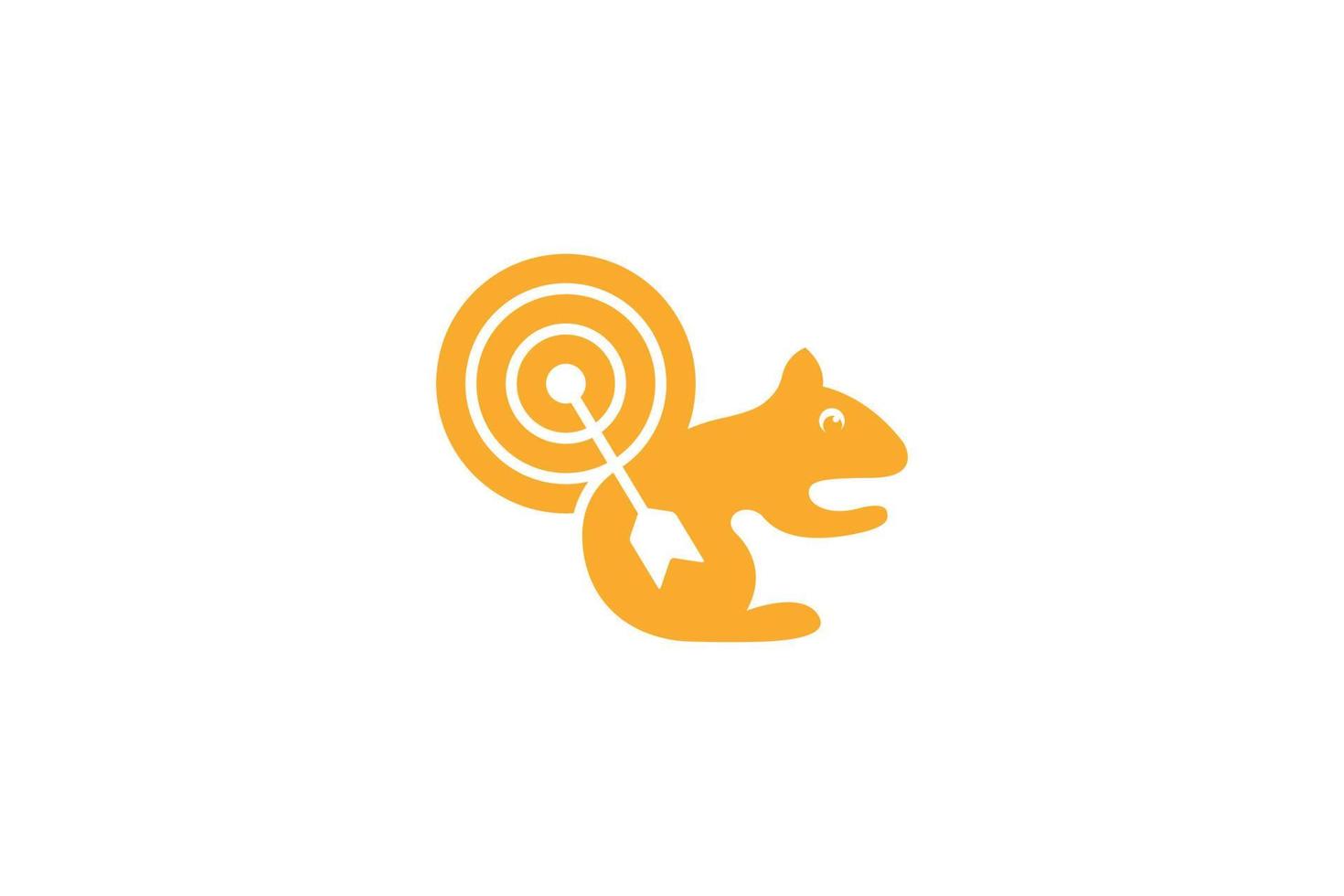 Einzigartiges Eichhörnchen-Ziel-Logo-Design, einfaches, einprägsames Konzept vektor