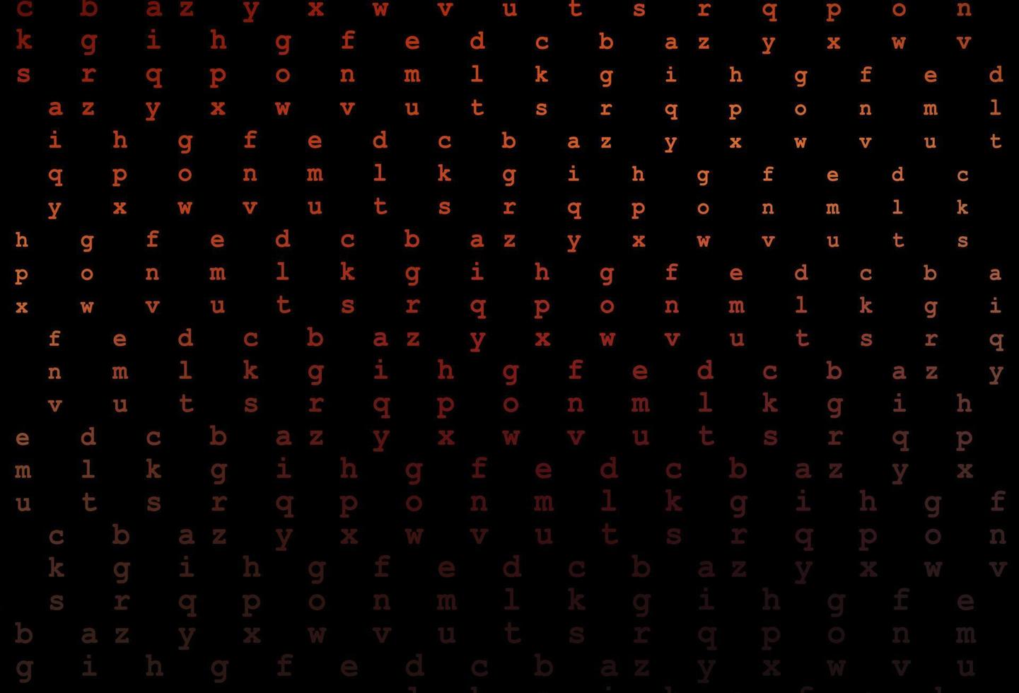 mörk orange vektor bakgrund med tecken på alfabetet.