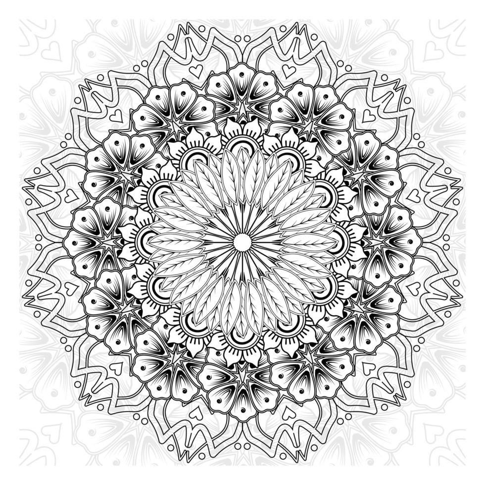 kreisförmiges Muster in Form von Mandala für Henna, Mehndi, Tätowierung, Dekoration. dekoratives Ornament im ethnisch-orientalischen Stil. Malbuchseite. vektor