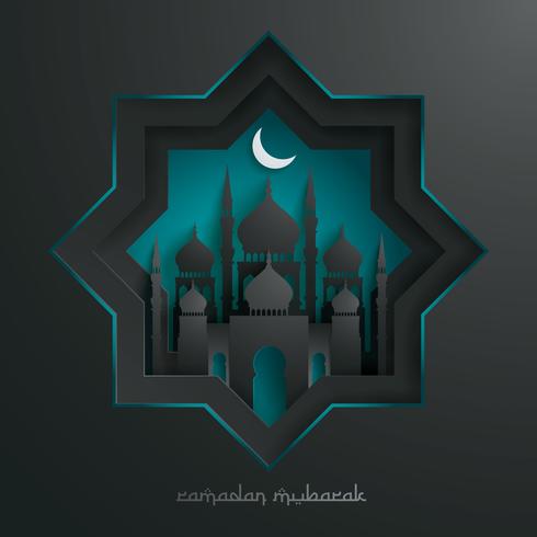 Papper grafisk av islamisk moské vektor