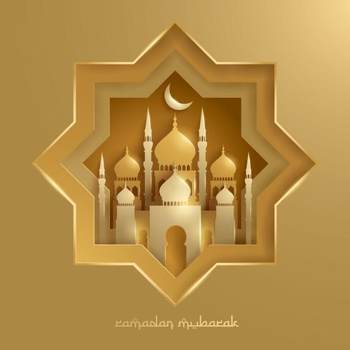 Papiergrafik der islamischen Moschee vektor