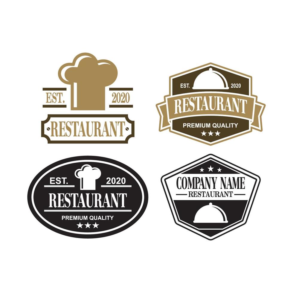 eine Reihe von Lebensmittelvektoren, eine Reihe von Restaurantlogos vektor