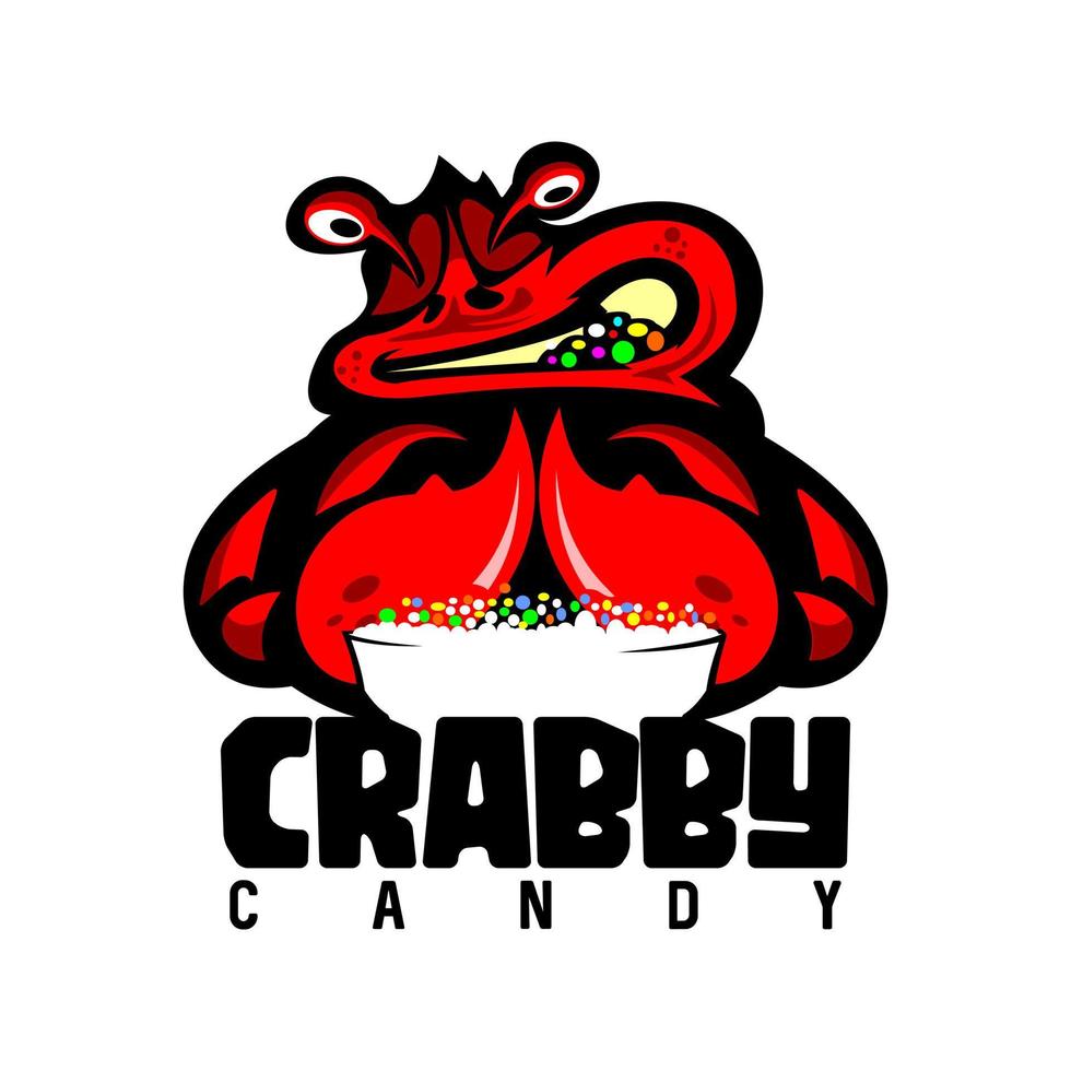 crabby godis maskot logotyp vektor