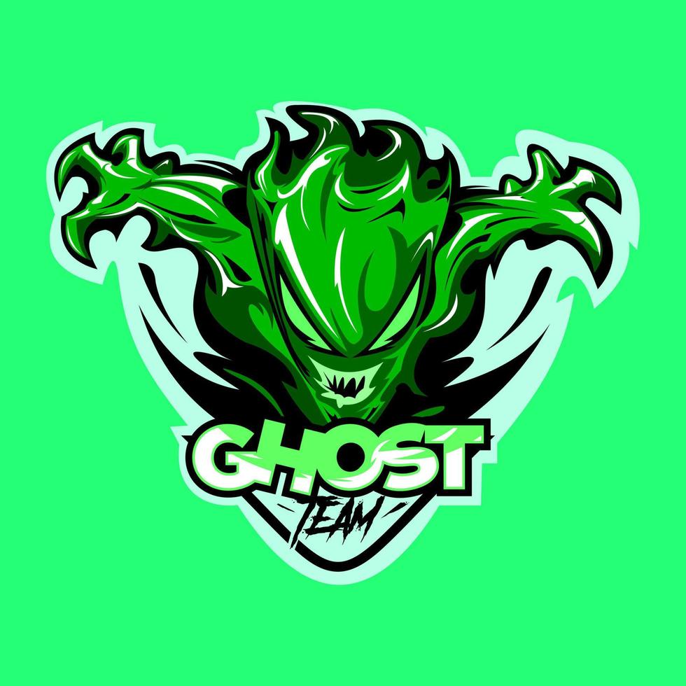 Ghost Maskottchen Logo Gamin Vectorg, Illustrationsmaskottchen vektor