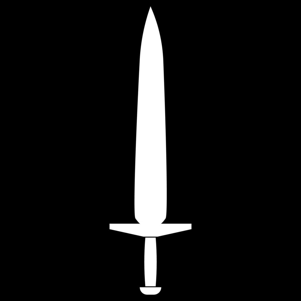 Einfaches Schwertsymbol weiße Farbe vektor