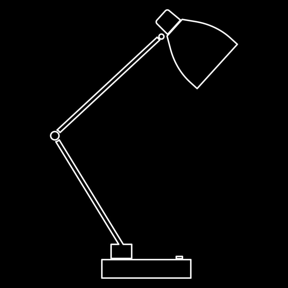 Symbol für weißen Umriss der Lampe vektor