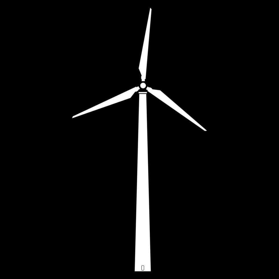 Windturbinensymbol weiße Farbe vektor