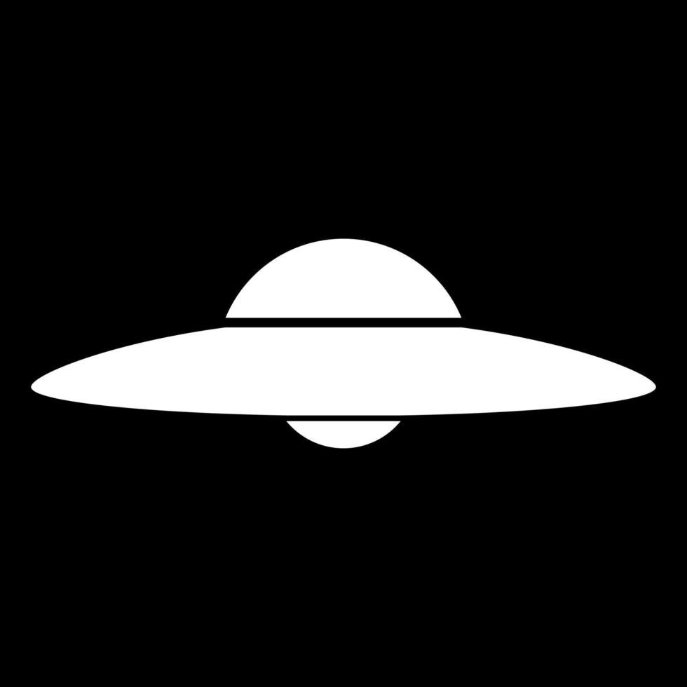 ufo. flygande tefat ikon vit färg vektor