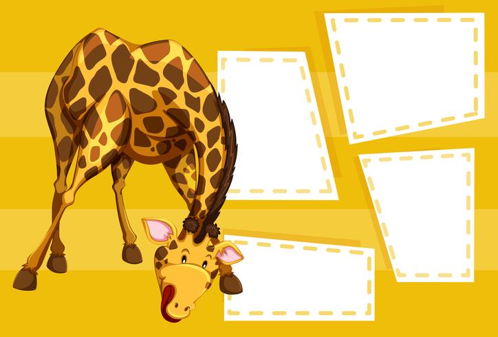En giraff på blank sedel vektor