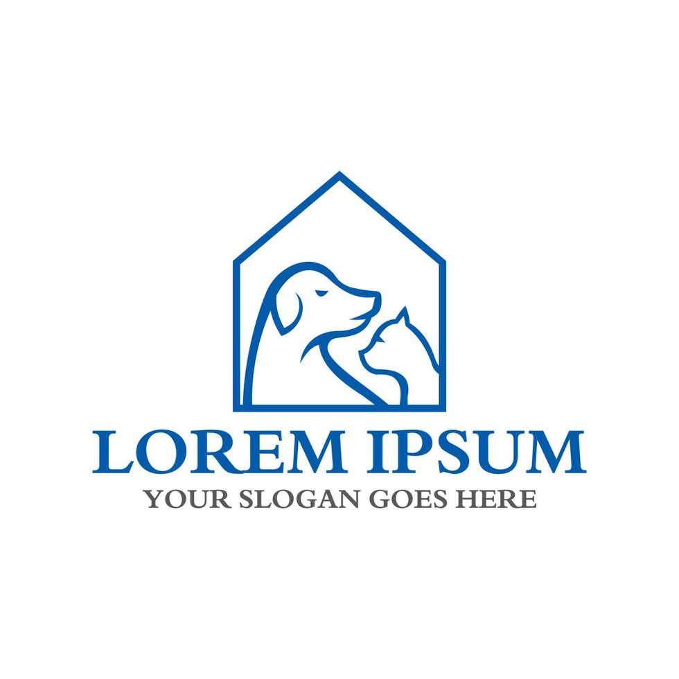 logotyp för husdjurshem, veterinärlogotyp vektor