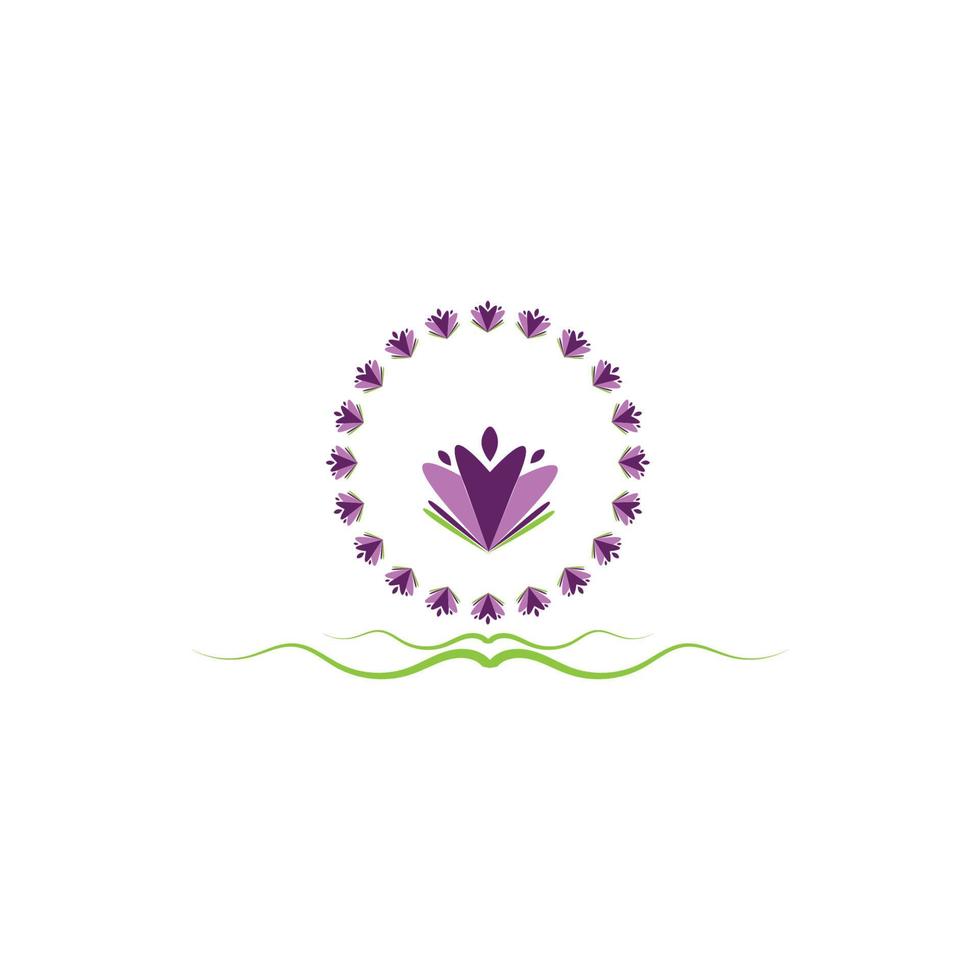 färsk lavendel blomma logotyp vektor platt design
