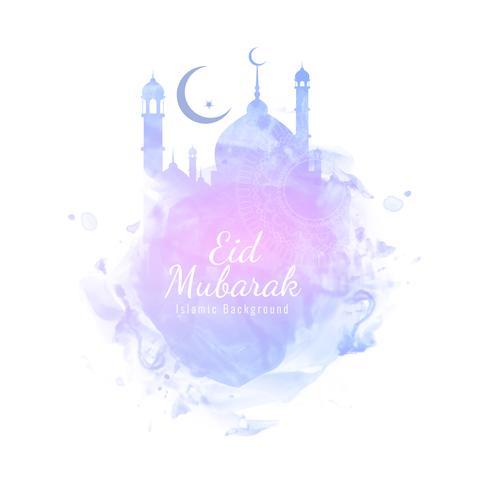 Abstrakter stilvoller Aquarellhintergrund Eid Mubaraks vektor