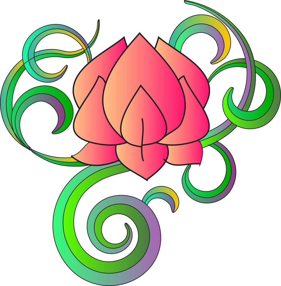 ornamental lotus.vector, abstrakt, orientalisk stil, blomma, lotus, yoga, medaljong, handritning. för textiltryck, logotyp, tapeter vektor