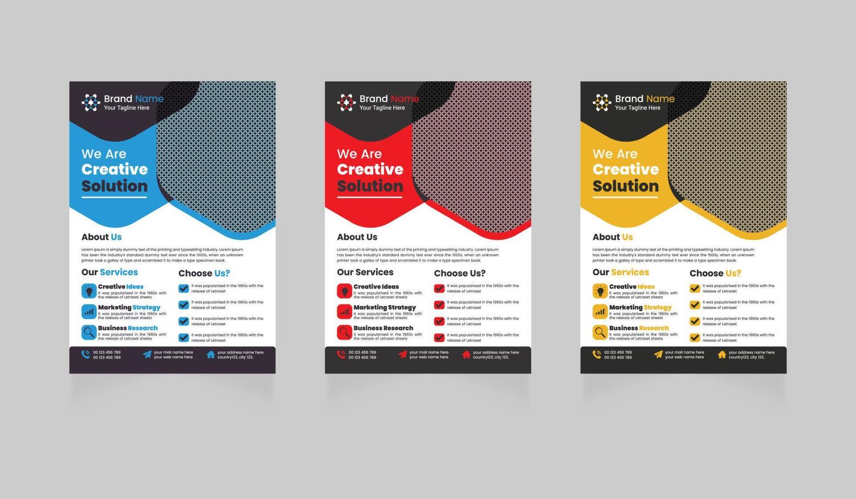 digital marknadsföringsbyrå kreativ modern företagsföretag flyer designmallar gratis vektor