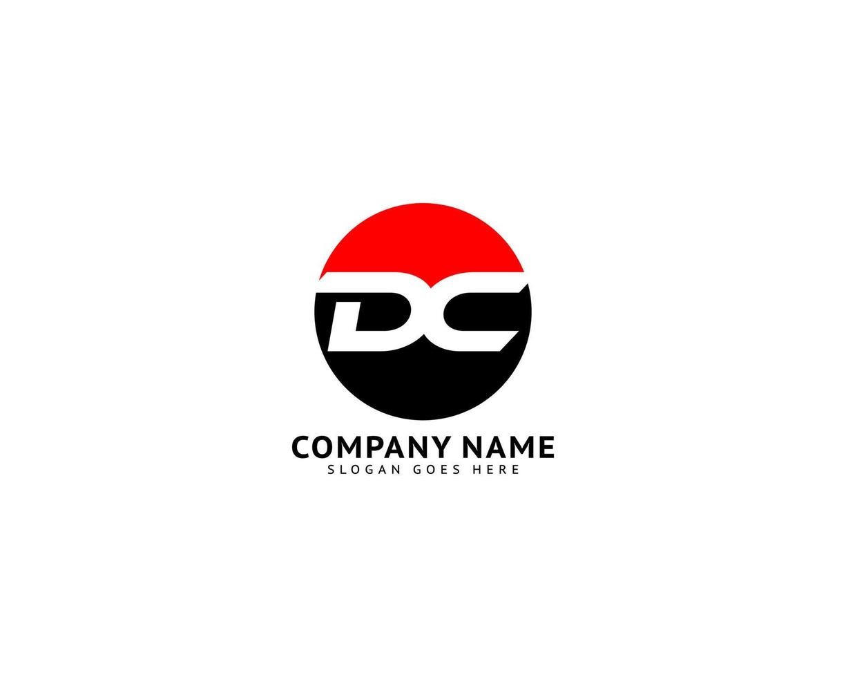 första bokstaven dc logotyp formgivningsmall vektor