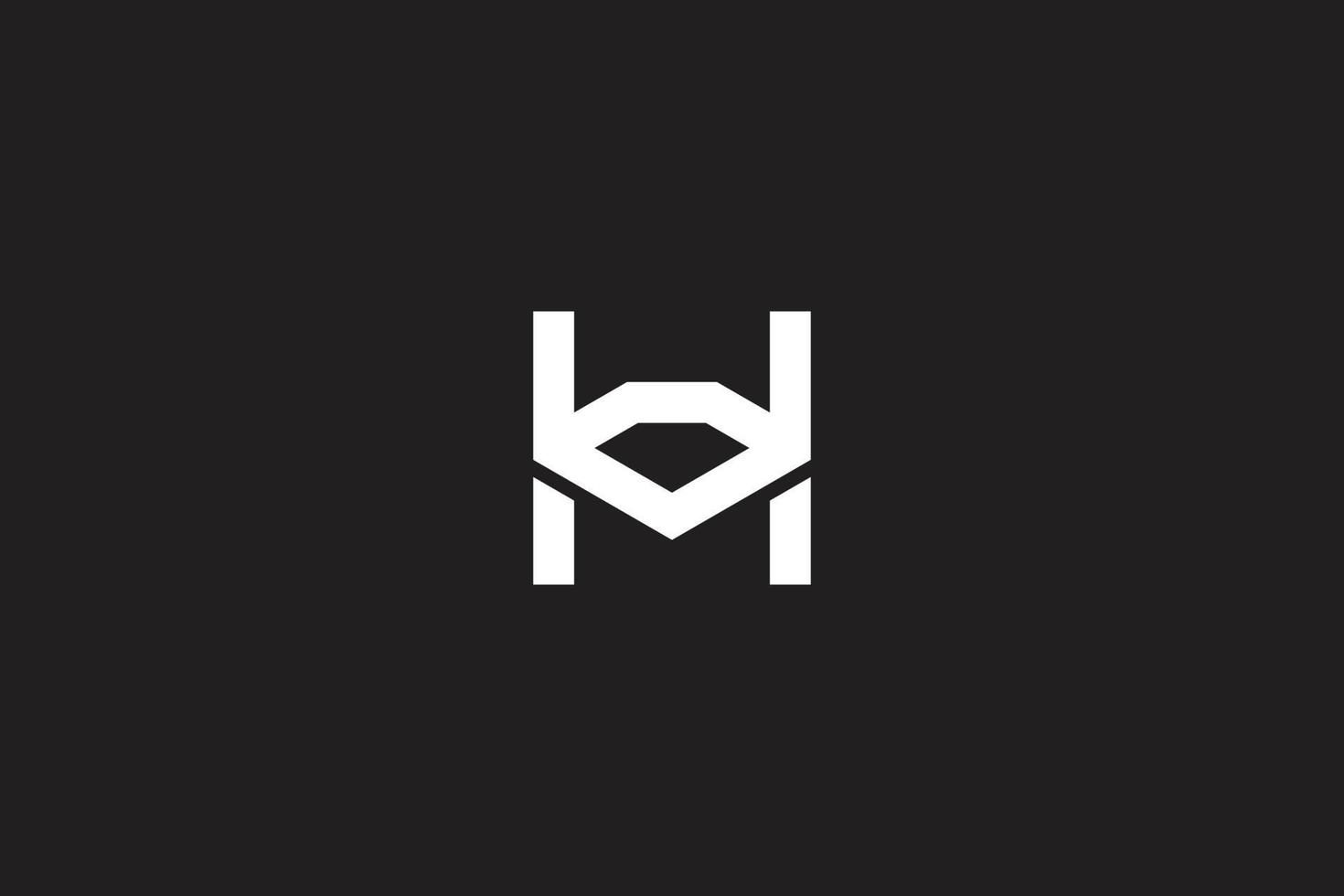 enkel bokstav h kombinerad diamant, elegant modern logotypdesign vektor