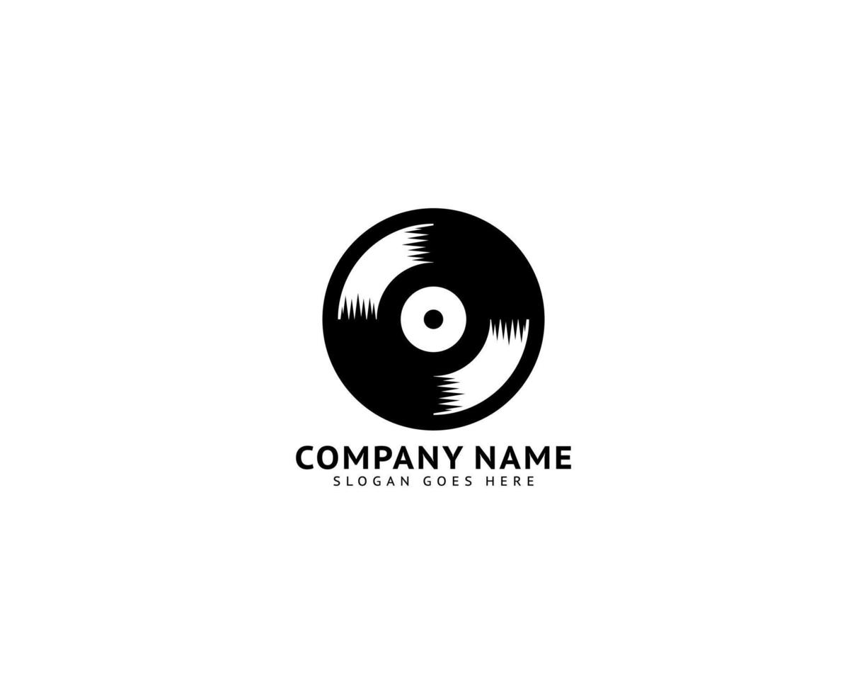 vinyl rekord logotyp mall design vektor