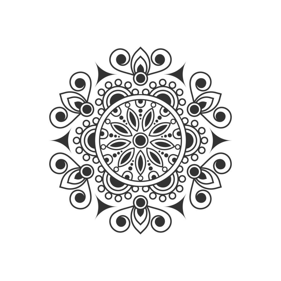 mandala mönster målarbok konst tapetdesign, kakelmönster, gratulationskort, klistermärke, spets och tatuering. dekoration för inredning. vektor etniska orientaliska cirkel prydnad. vit bakgrund