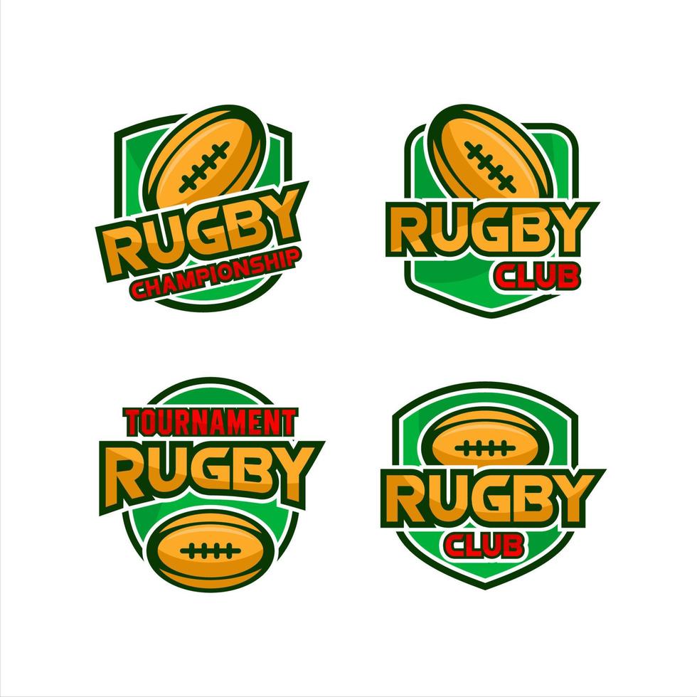 rugby club turnering logotyper samling vektor