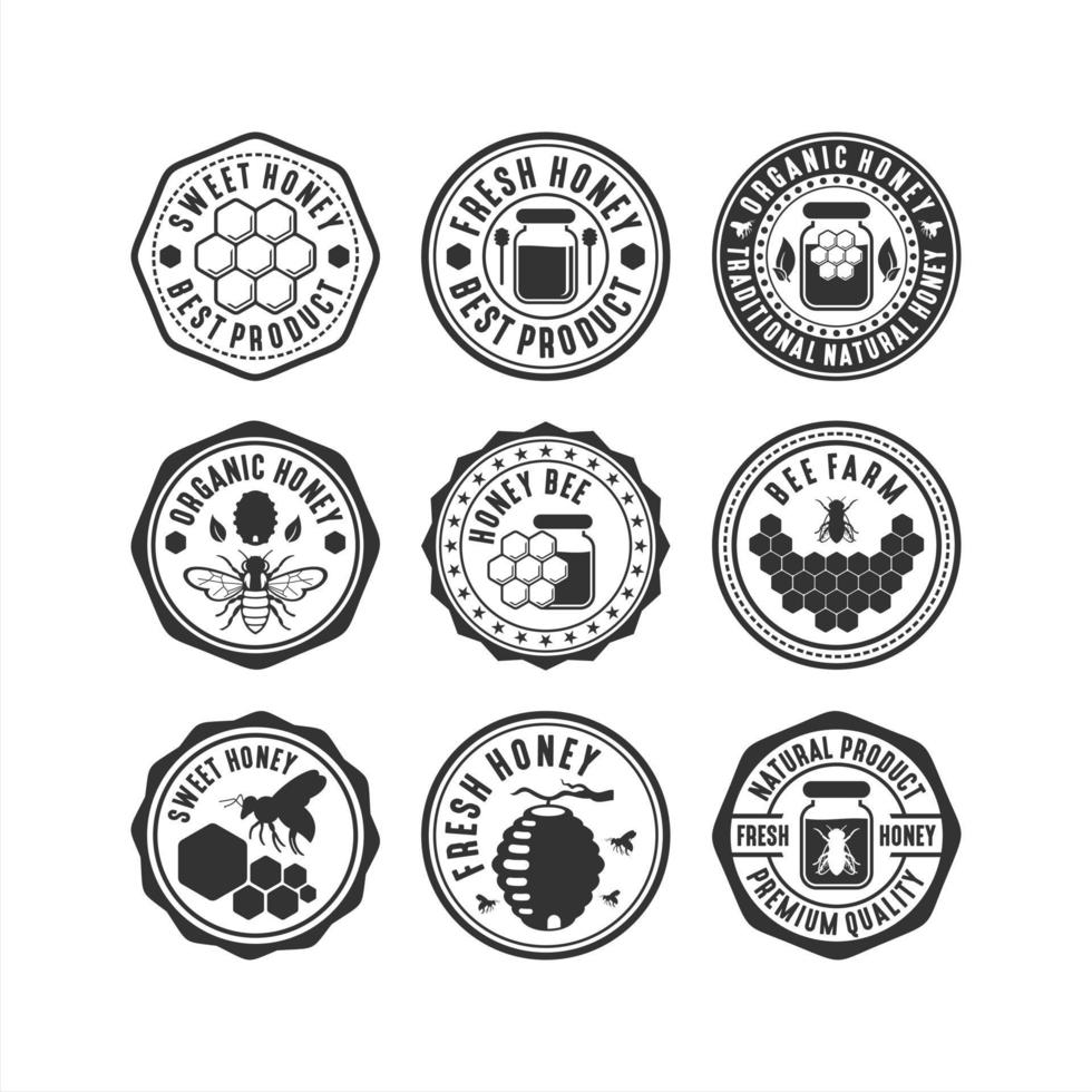 Abzeichen Honigbienen-Logo-Sammlung vektor