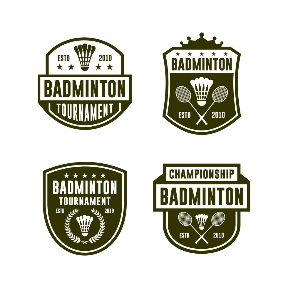 Logo-Badmintonturnier-Vektorsammlung vektor