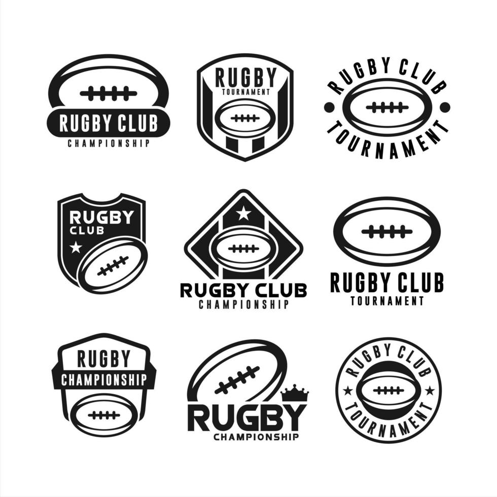 märke rugby club logotyper samling vektor
