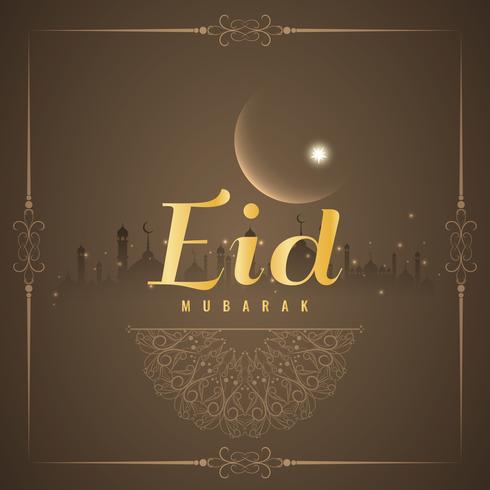 Abstrakt Eid Mubarak religiös bakgrund vektor