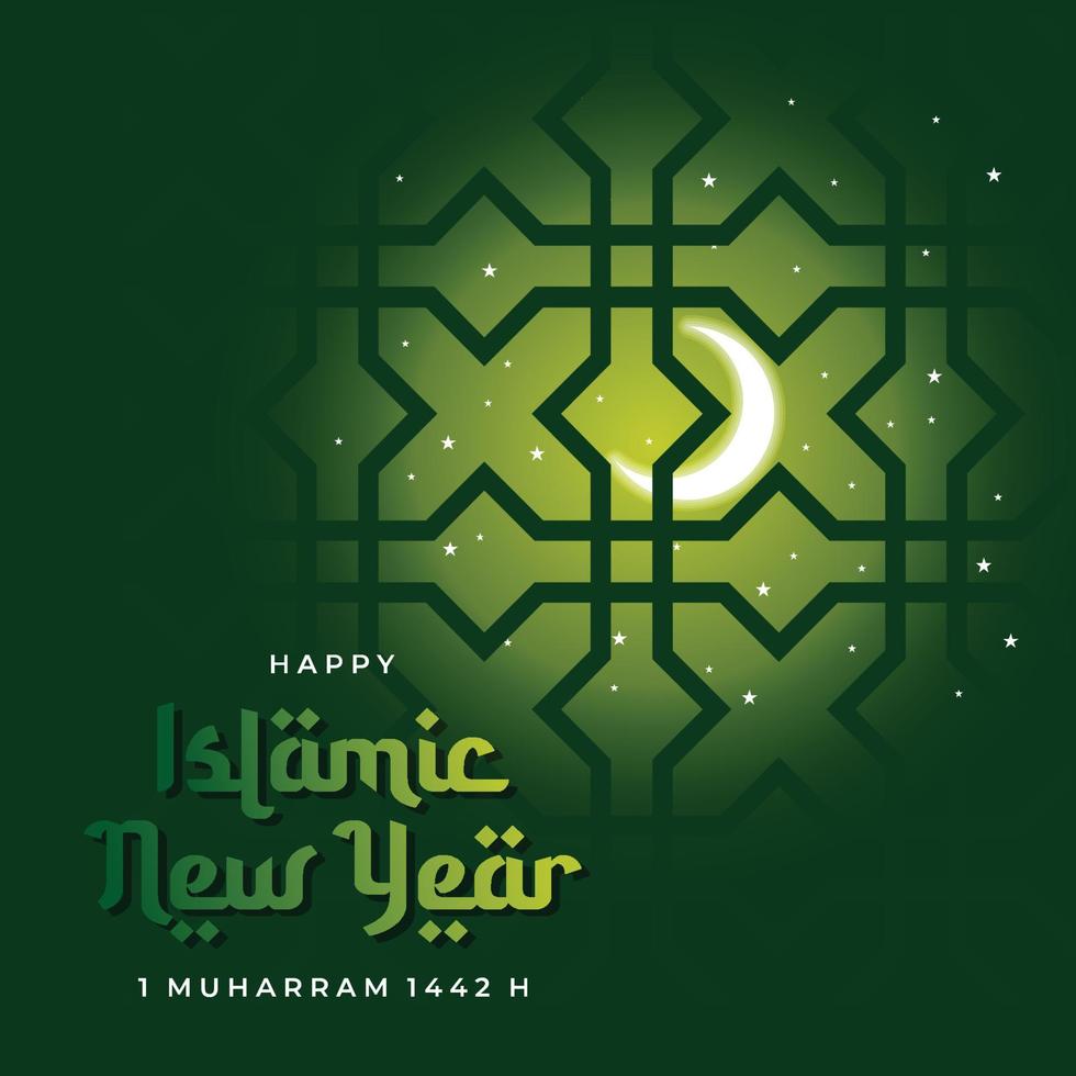 gott islamiskt nytt år hijriyah 1 muharram vektor