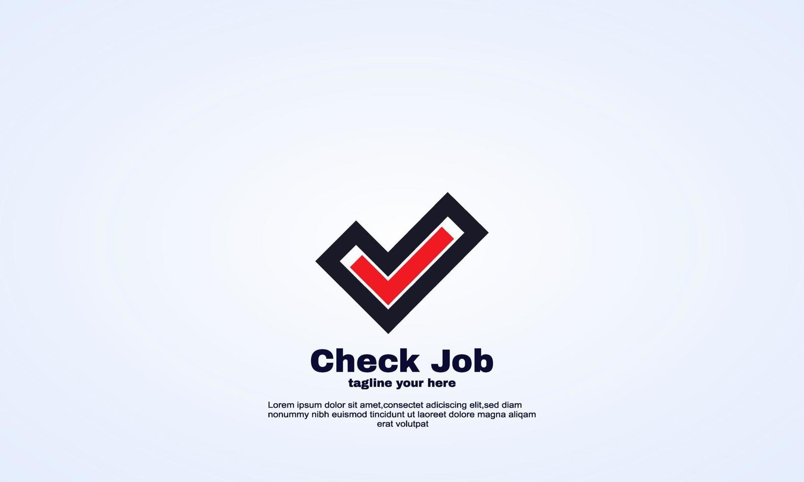 Abstrakte Check-Job-Logo-Design-Vektor-Menschen-Illustration vektor