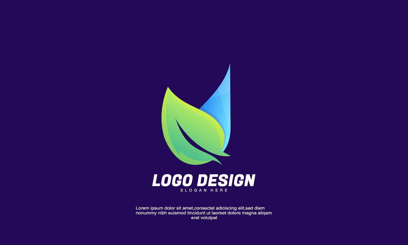lager vektor abstrakt kreativ idé logotyp blad för företag och företag gradient färg designmall