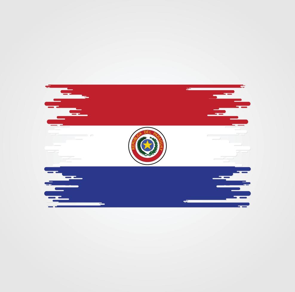 paraguay flagga med akvarell borste stil design vektor