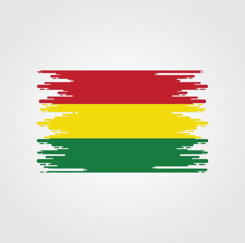 bolivien-flagge mit aquarellbürstenstildesign vektor