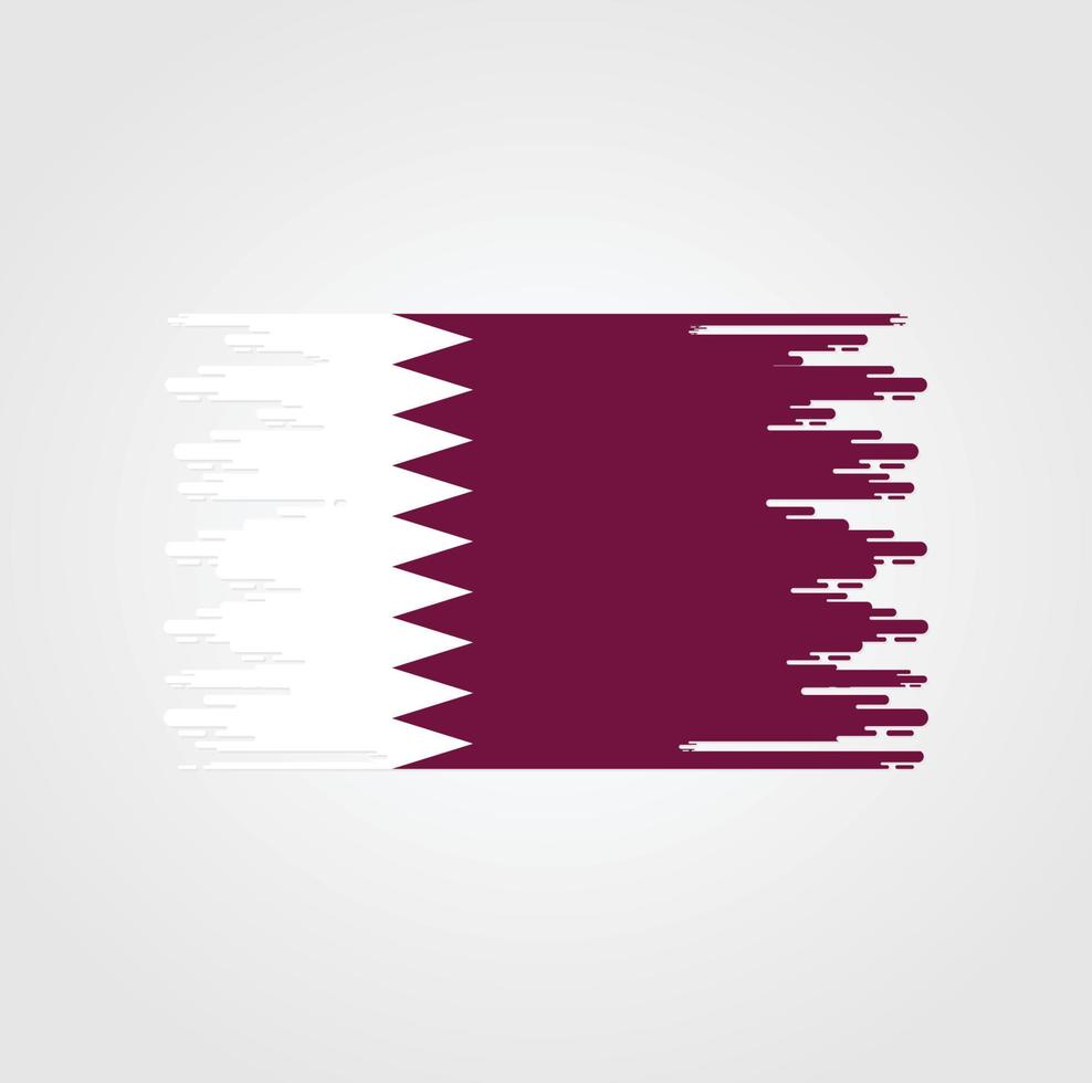 Qatar flagga med akvarell borste stil design vektor