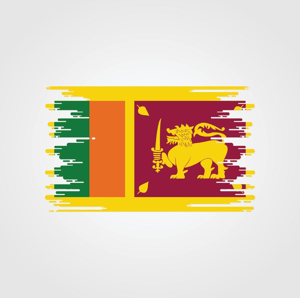 sri lanka flagge mit aquarellpinseldesign vektor