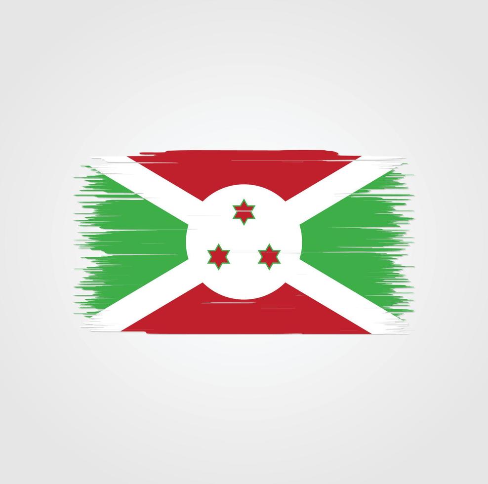 burundi flagga med borste stil vektor