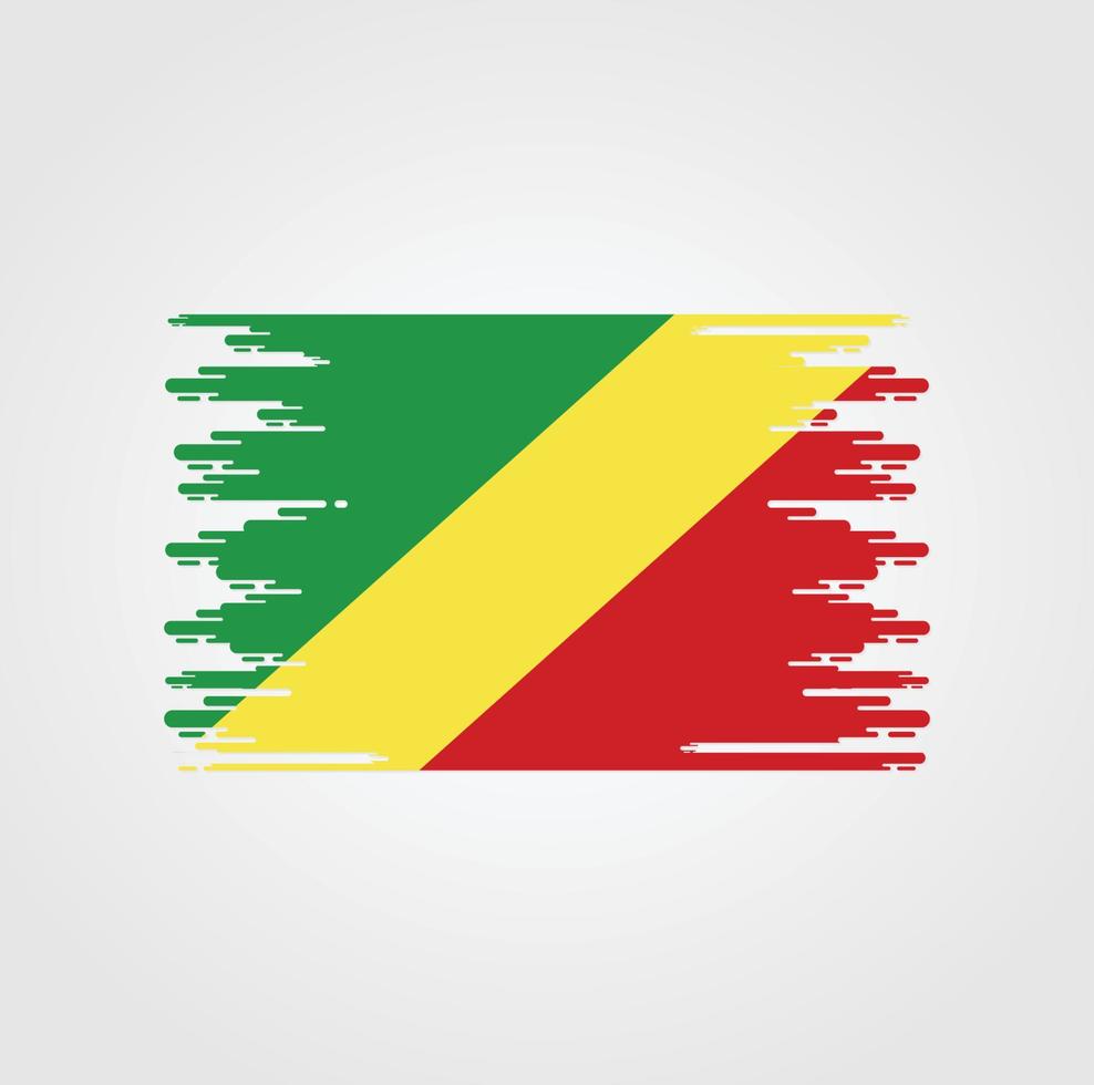 Kongo-Flagge mit Aquarellpinsel-Design vektor