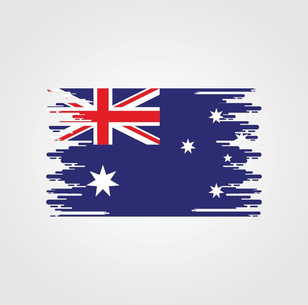 Australien flagga med akvarell borste stil design vektor