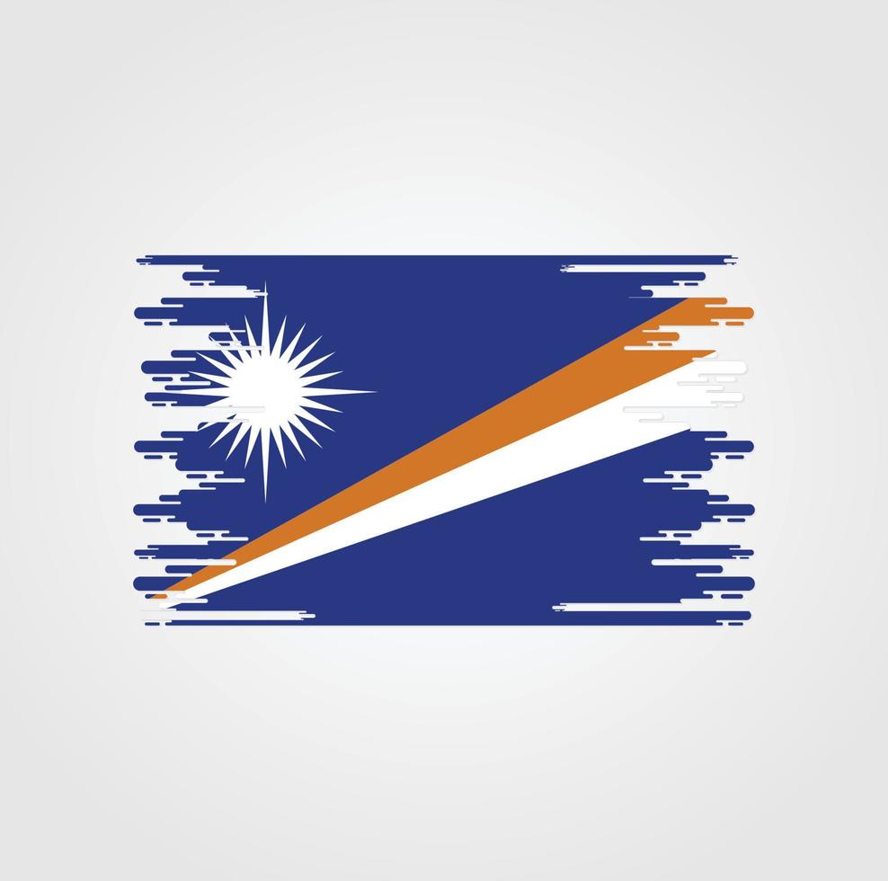 marshallinseln flagge mit aquarellbürstenstildesign vektor
