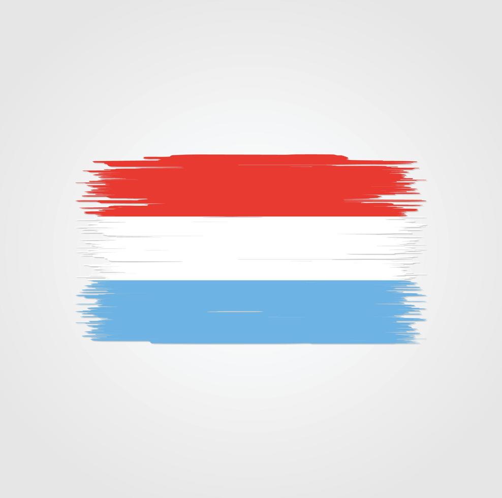 Luxemburg flagga med borste stil vektor