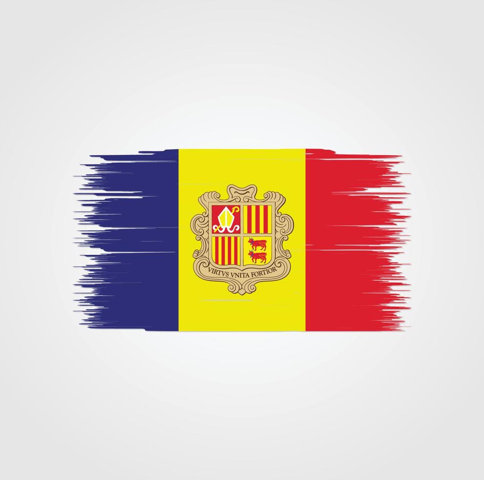 andorra flagga med borste stil vektor