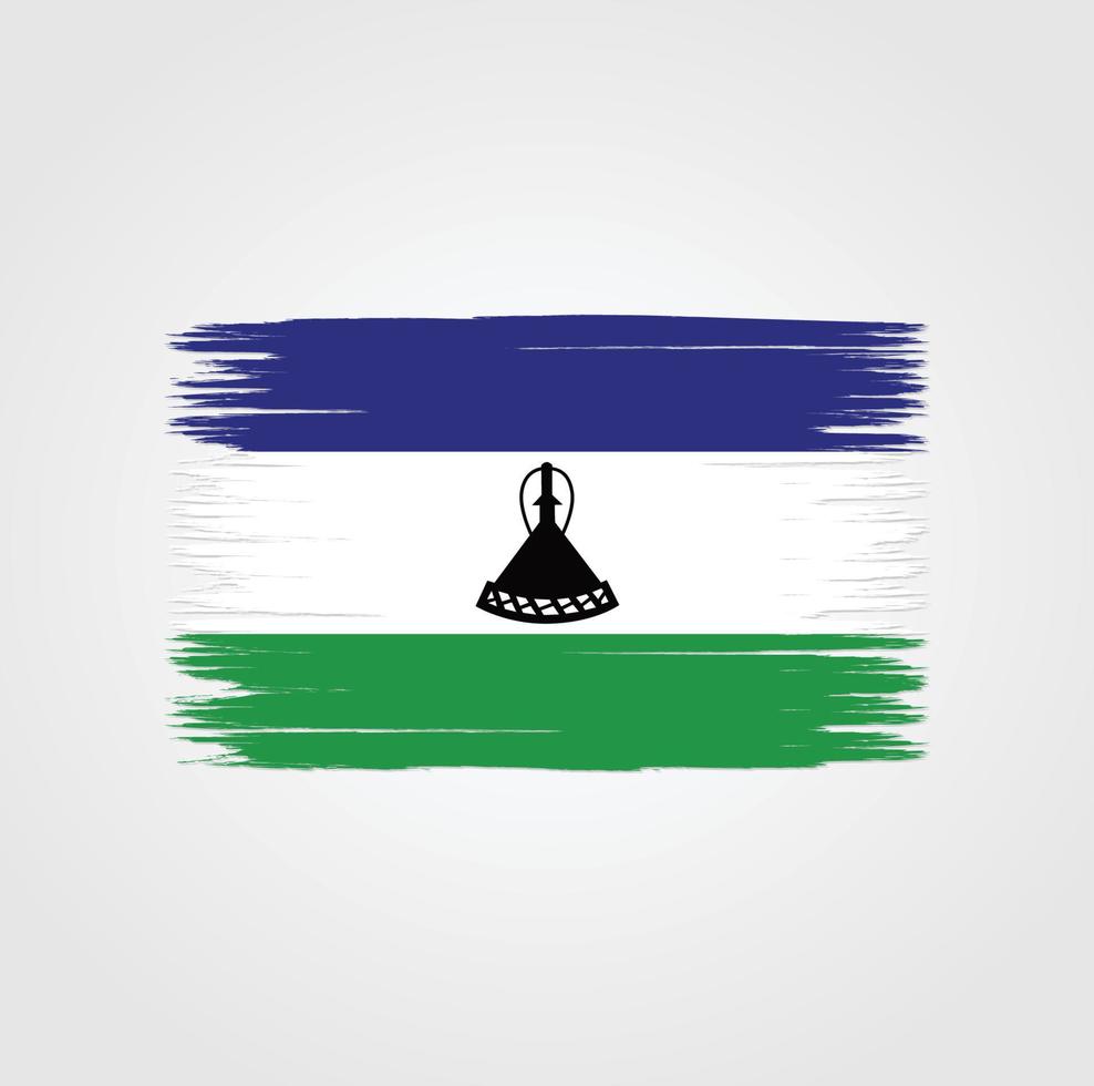 Flagge von Lesotho mit Pinselstil vektor