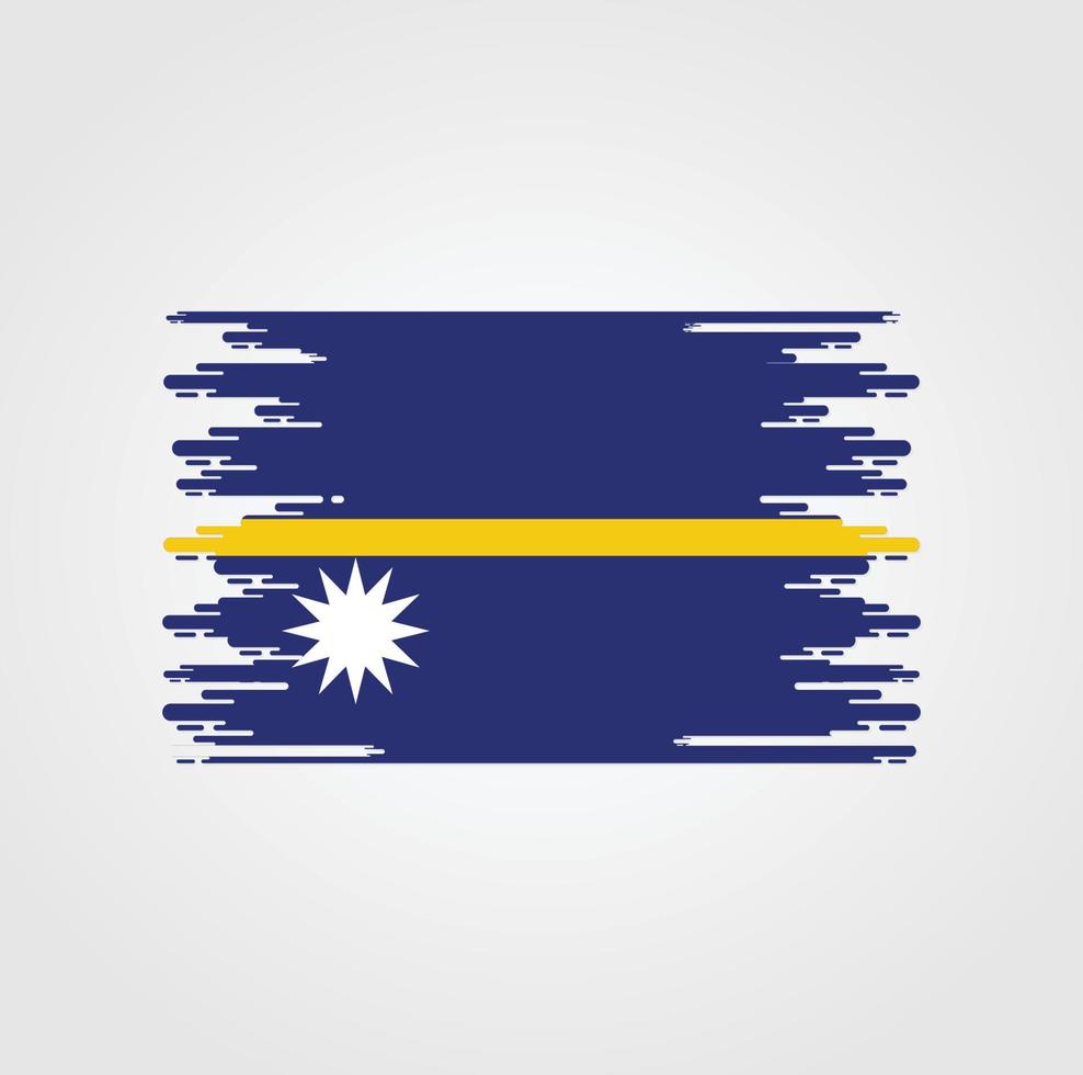 nauru-flagge mit aquarellbürstenstildesign vektor