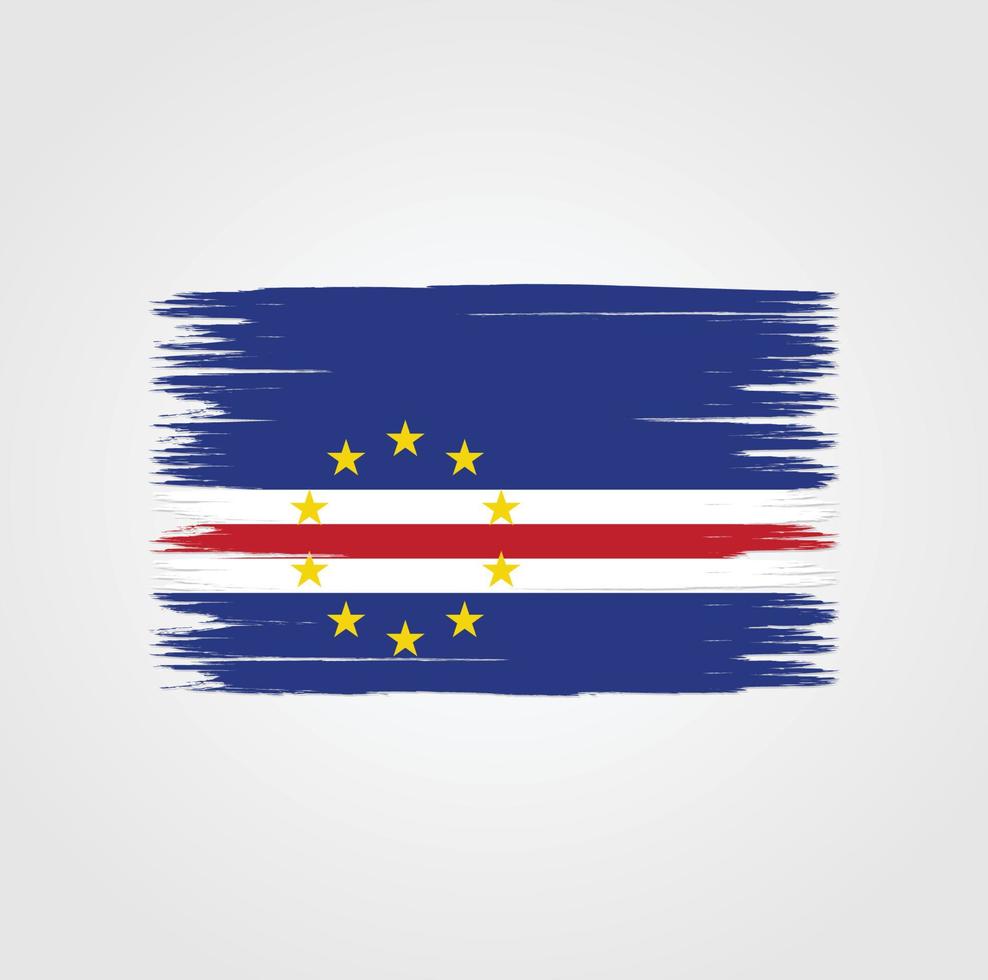 Flagge von Kap Verde mit Pinselstil vektor