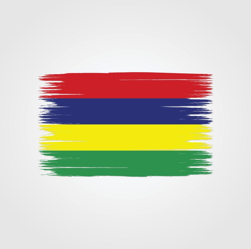 flagge von mauritius mit pinselstil vektor
