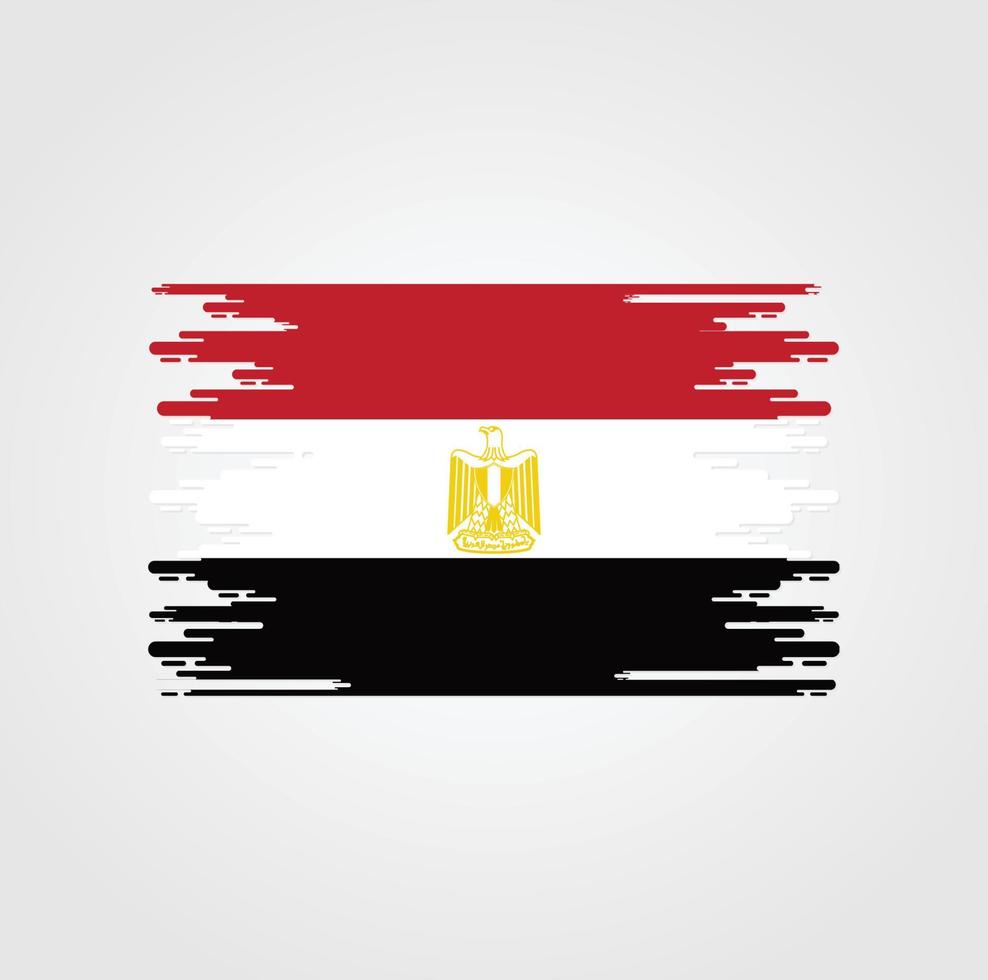 ägypten-flagge mit aquarellbürstenstildesign vektor