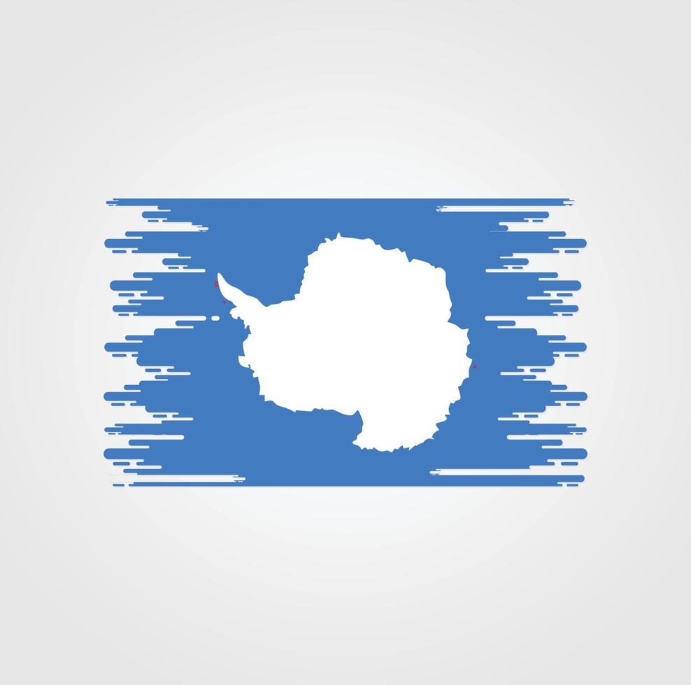 Antarktis-Flagge mit Aquarellpinsel-Design vektor