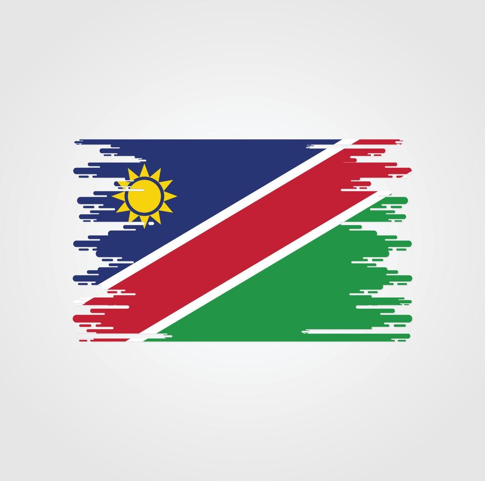 Namibia flagga med akvarell borste stil design vektor
