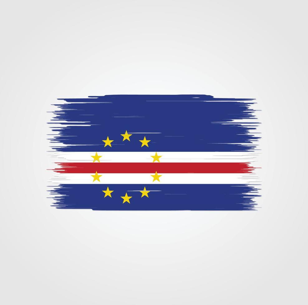 Kap Verde flagga med pensel stil vektor