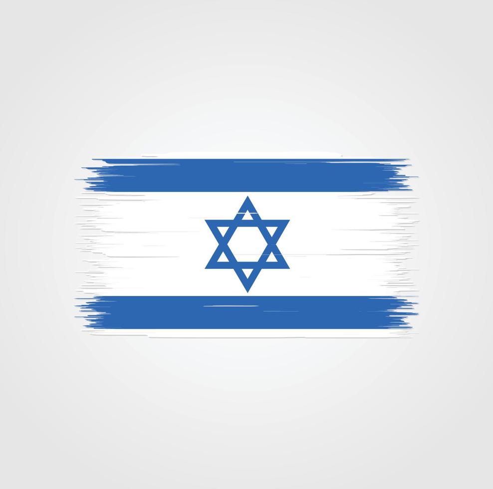 israel-flagge mit pinselstil vektor