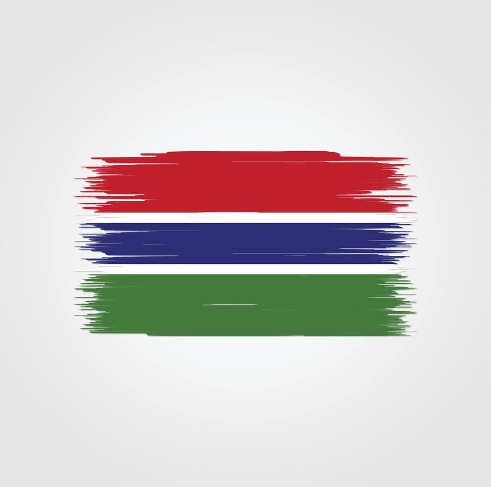 Gambias flagga med borste stil vektor